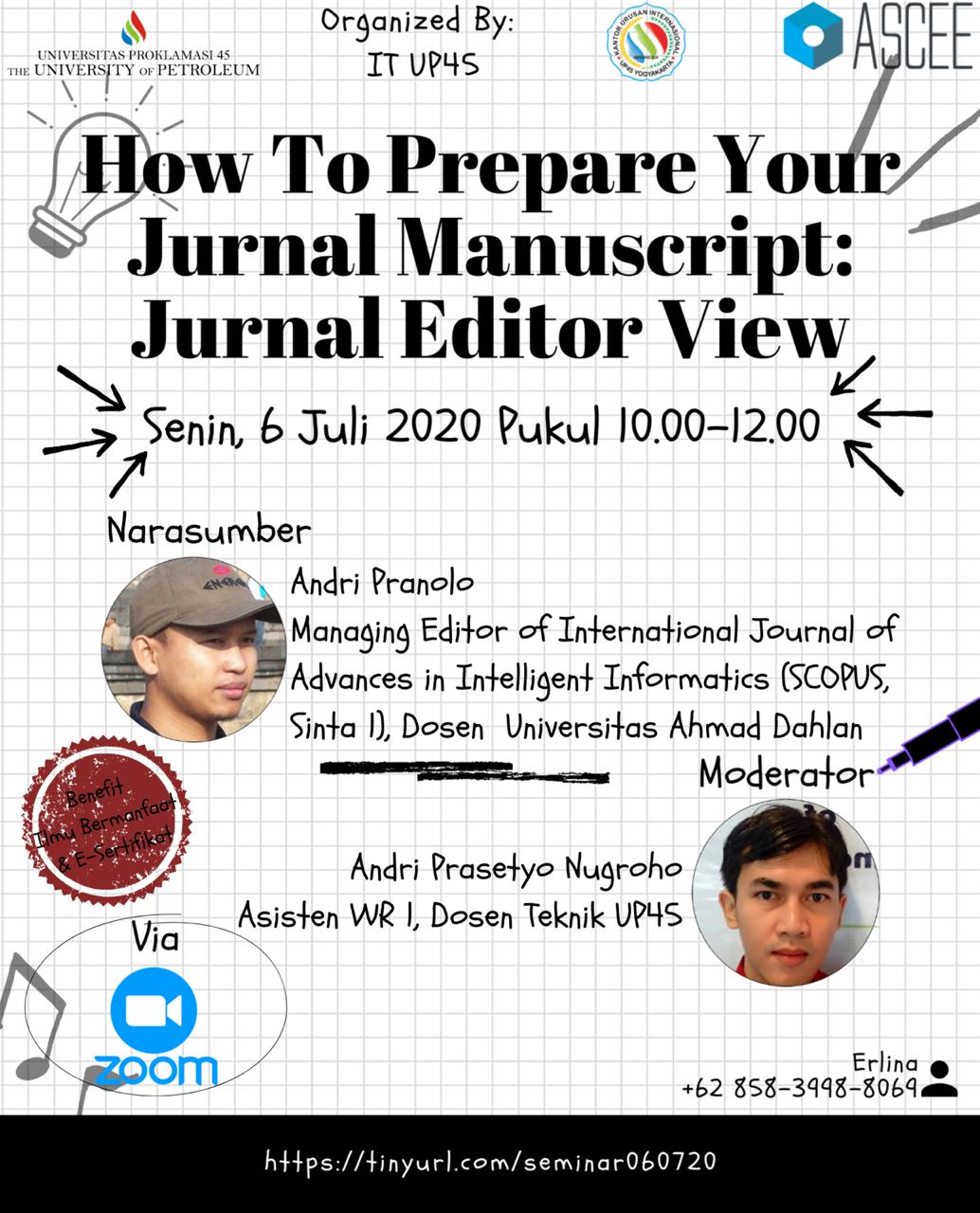 Seminar Online “How to prepare your journal manuscript : Journal Editor View